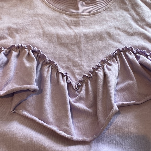 Top shop lavender ruffle front sweatshirt - Picture 4 of 9